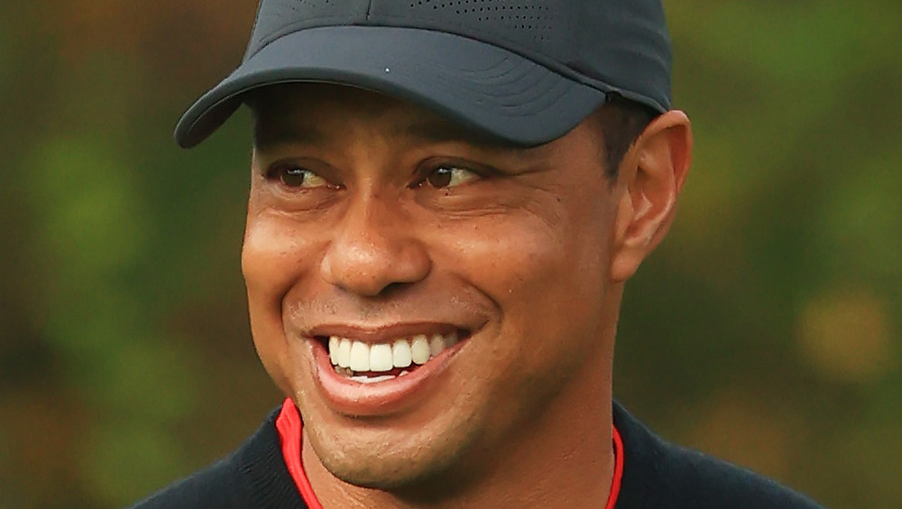 Tiger Woods smiling