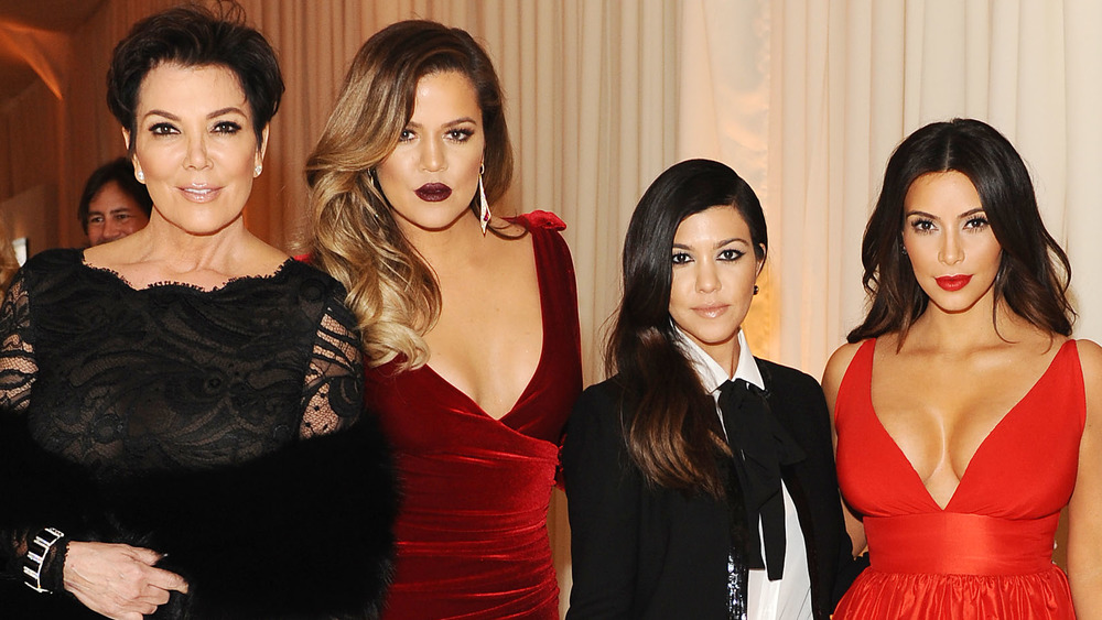 Kris Jenner, Khloe Kardashian, Kourtney Kardashian, and Kim Kardashian posing together