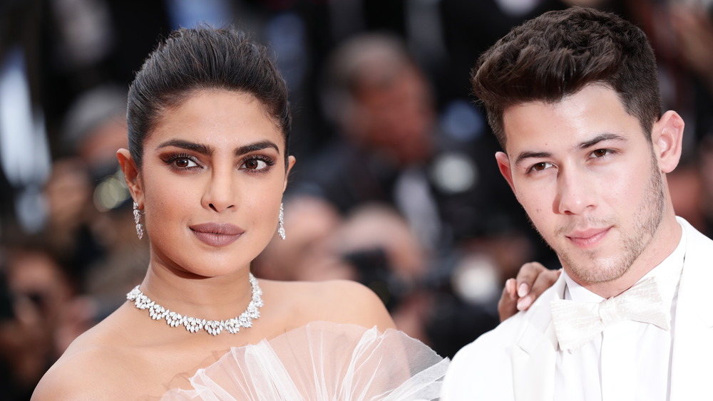 Priyanka Chopra with Nick Jonas in white