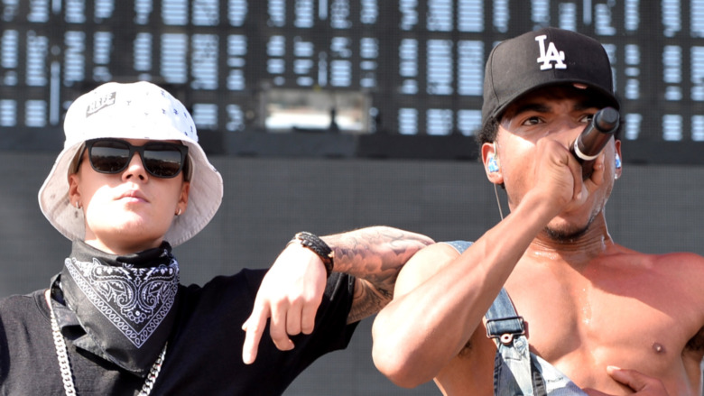 Justin Bieber and Chance the Rapper perform on stage