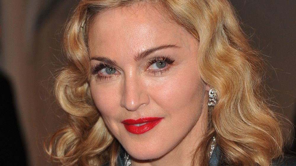 Madonna gazing up to the right