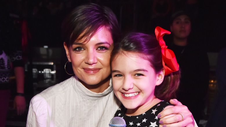 Katie Holmes and Suri Cruise at iHeart Radio Jingle Ball in 2017 