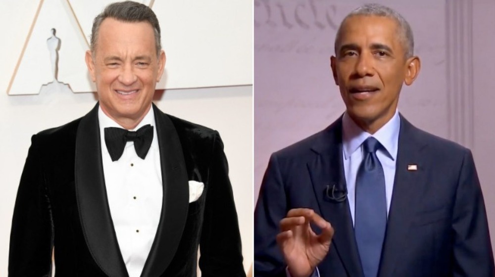 Tom Hanks and Barack Obama smiling