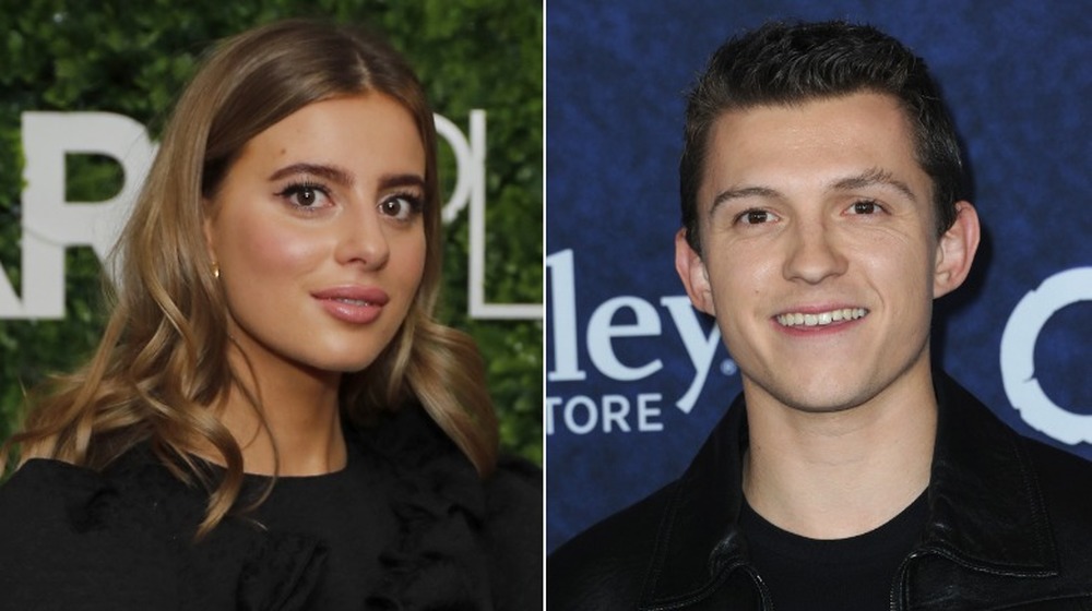 Nadia Parkes on the Starz carpet, Tom Holland at premiere