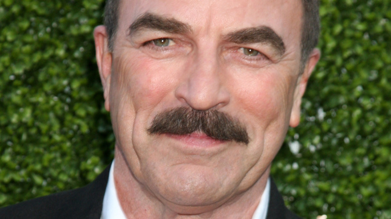 Tom Selleck and his 'stache on the red carpet