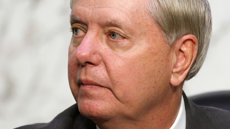 Lindsey Graham looking to the side