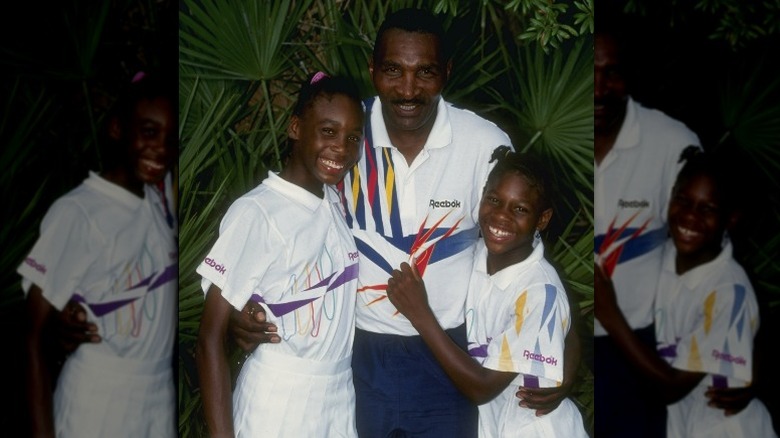 Serena and Venus Williams with Richard in 1992