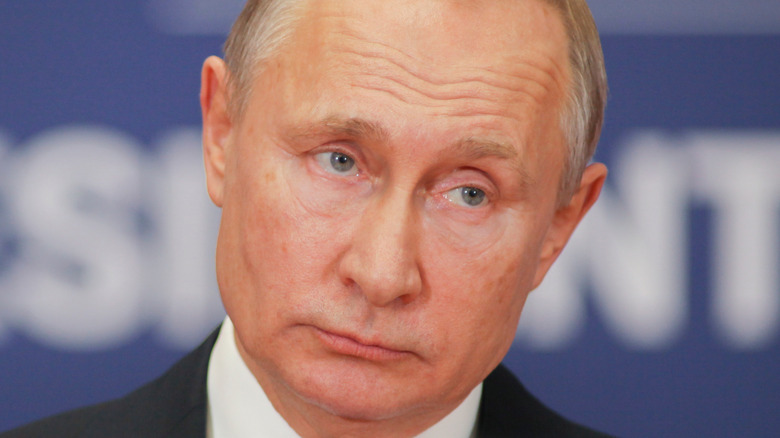 Vladimir Putin looking annoyed