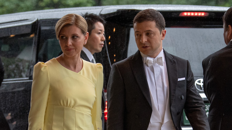 Olena Zelenska with her husband Volodymyr Zelenskyy