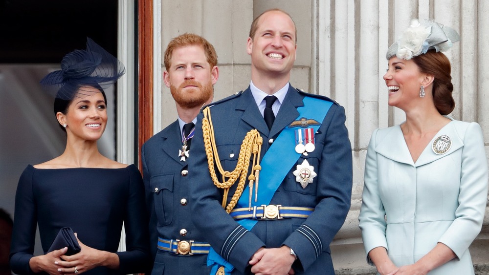 Prince Harry and Prince William with their wives Kate Middleton and Meghan Markle