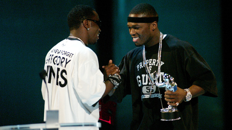 Diddy and 50 Cent on stage