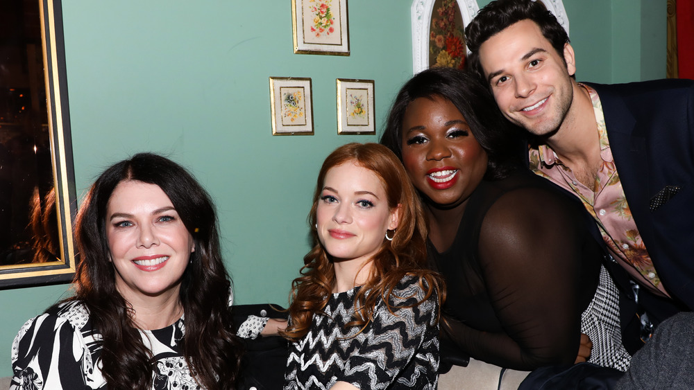 Lauren Graham, Jane Levy, Alex Newell, and Skylar Astin at Tramp Stamp Granny's on February 04, 2020