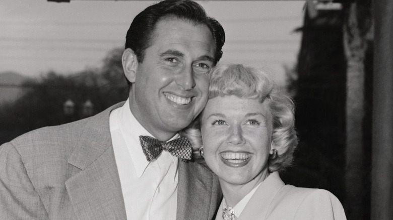 Martin Melcher and Doris Day after getting married at Burbank City Hall