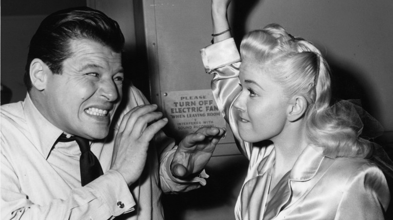 Jack Carson and Doris Day shooting My Dream Is Yours