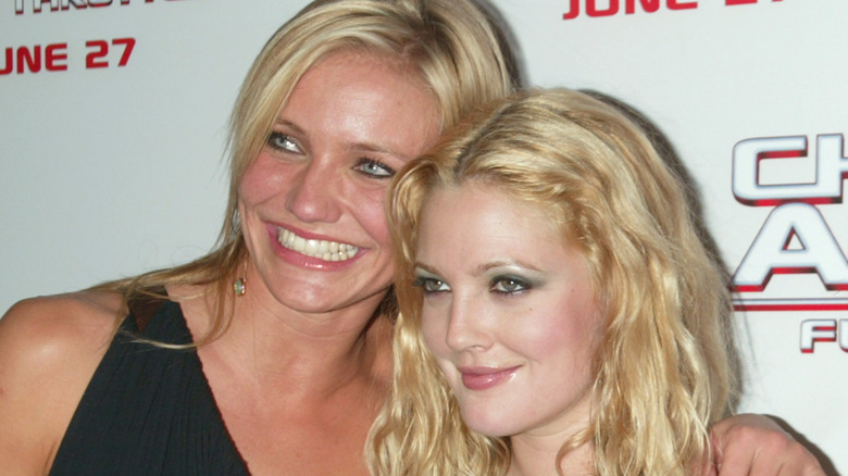 Cameron Diaz and Drew Barrymore at the premiere of 'Charlie's Angels'