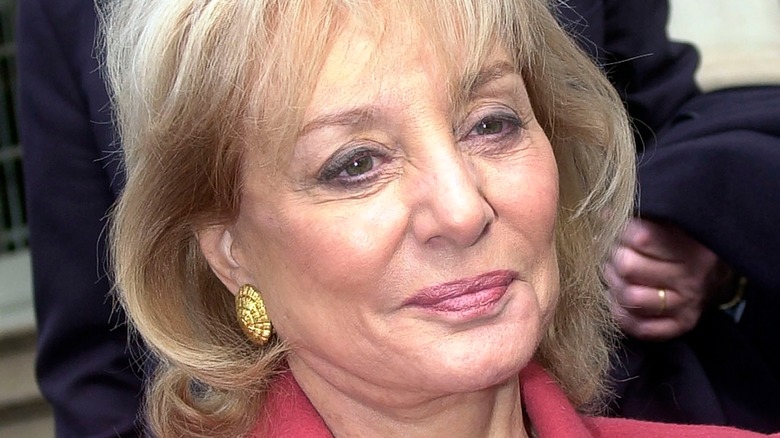 Barbara Walters pursing her lips