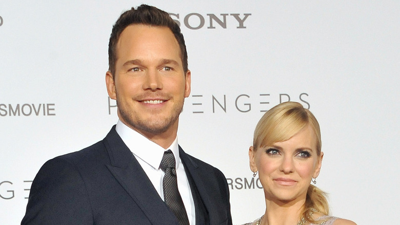 Chris Pratt with Anna Faris on the red carpet