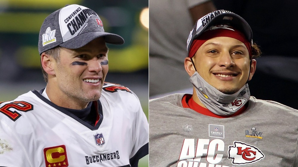 Tom Brady and Patrick Mahomes side-by-side