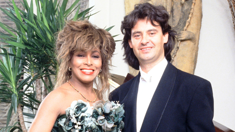 Tina Turner and Erwin Bach pose in 1989