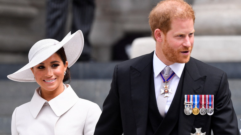 Meghan Markle and Prince Harry walking