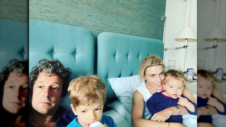 Clarissa Ward's husband, her two sons, Clarissa Ward in bed snuggling