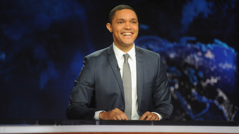 Trevor Noah on the set of The Daily Show.