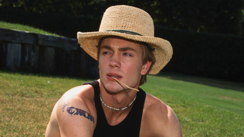 Chad Michael Murray modeling in straw hat