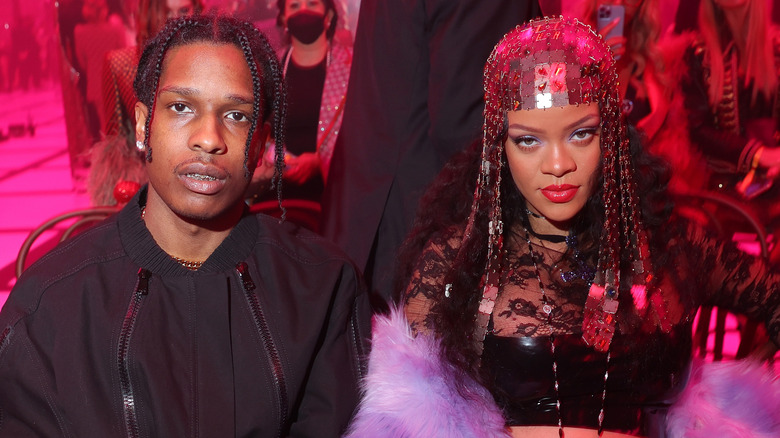 A$AP Rocky and Rihanna at an event  