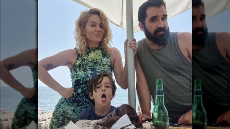 Henar Alvarez, with her son, her partner, 2021 photo