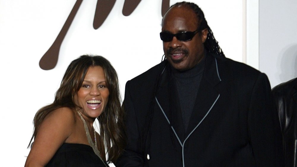Stevie Wonder with then-wife Kai Millard Morris at an event
