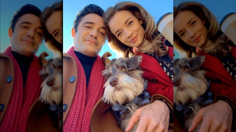 Anni Krueger taking selfie with  A Taste of Christmas costars