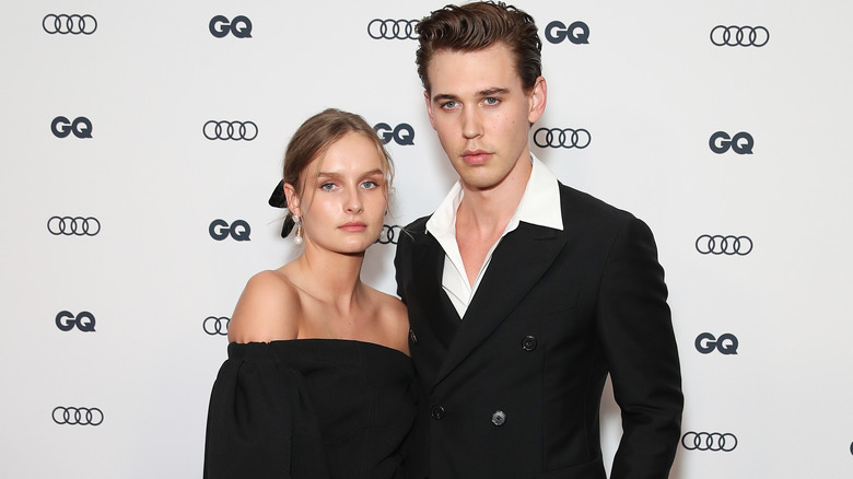 Olivia DeJonge and Austin Butler posing in 2020