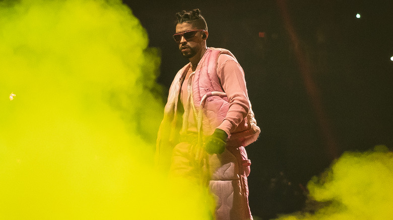 Bad Bunny performing on tour in April 2022