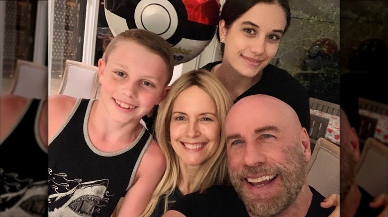John Travolta and Kelly Preston with kids Ella and Ben