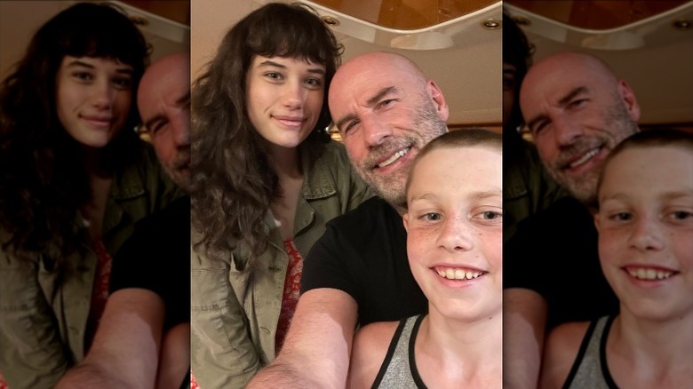John Travolta with his kids, Ella and Ben