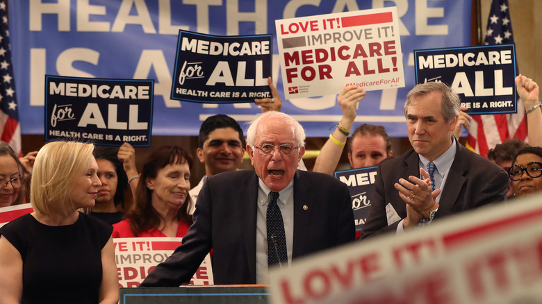 Bernie Sanders rallying for Medicare For All
