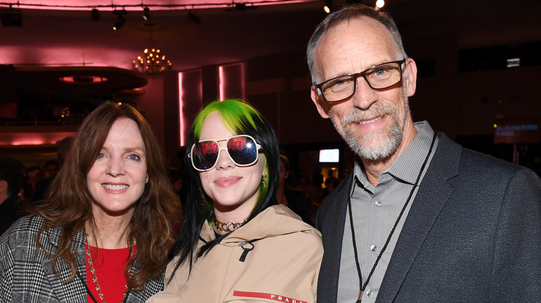 Billie Eilish with parents
