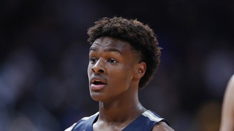 Bronny James in a game