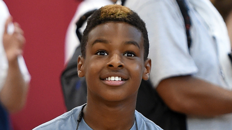 Bronny James shooting around in Las Vegas
