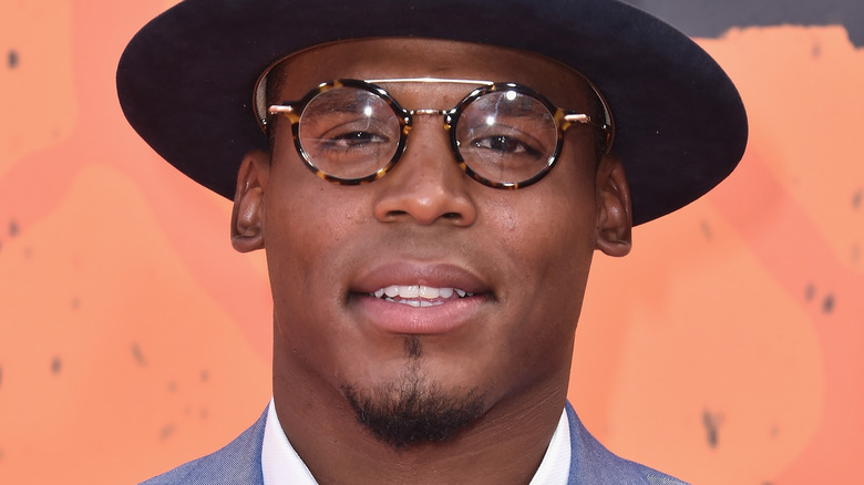 Cam Newton hat glasses