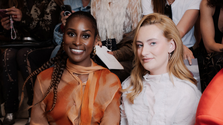 Issa Rae and Amelia Dimoldenberg at London Fashion Week