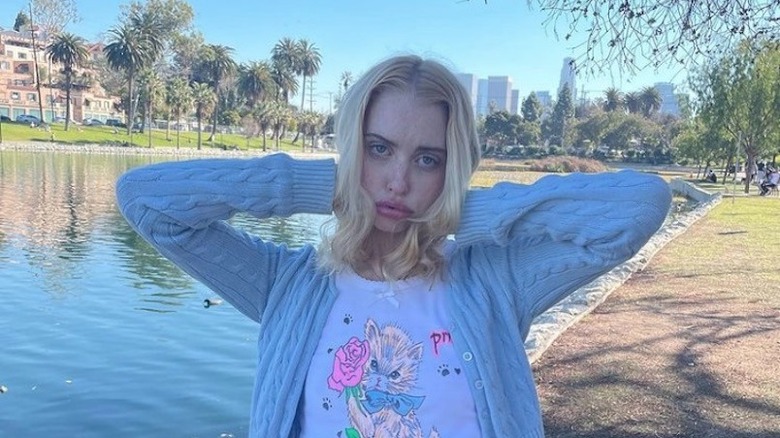 Chloe Cherry posing outdoors