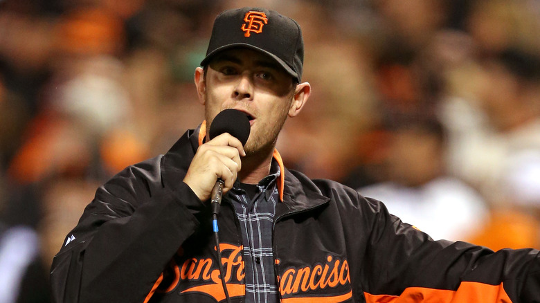 Colin Hanks at San Francisco Giants game