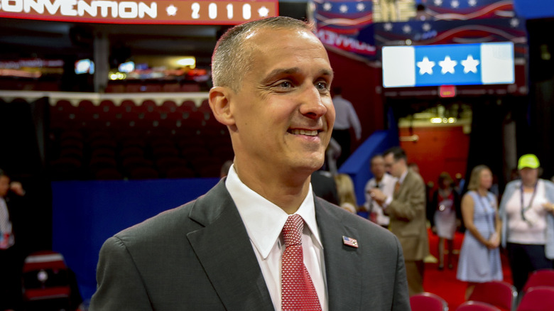 Corey Lewandowski smiling at the 2016 RNC