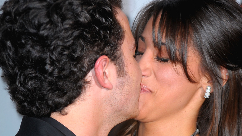 Kevin and Danielle Jonas kissing