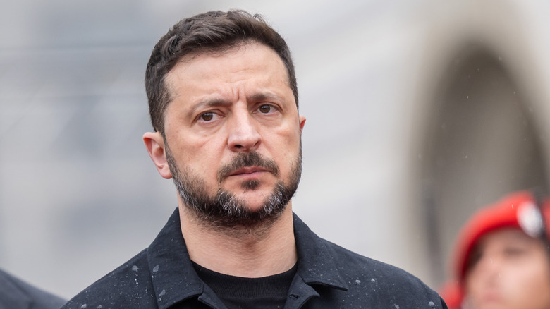 President Zelenskyy of Ukraine staring into the distance