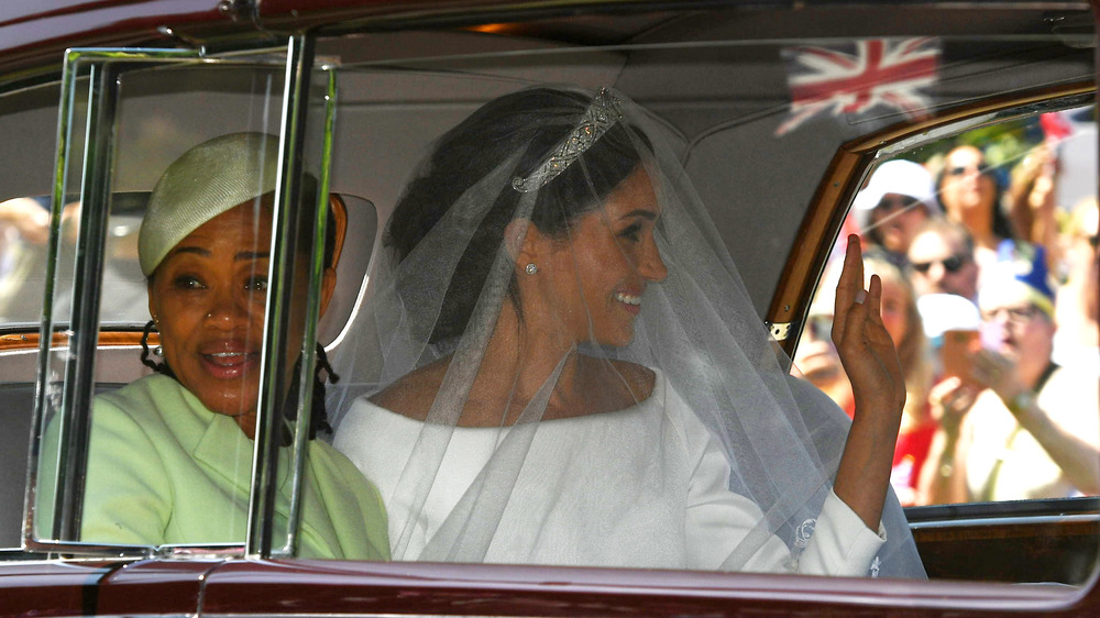 Doria Ragland and Meghan Markle on Meghan's wedding day