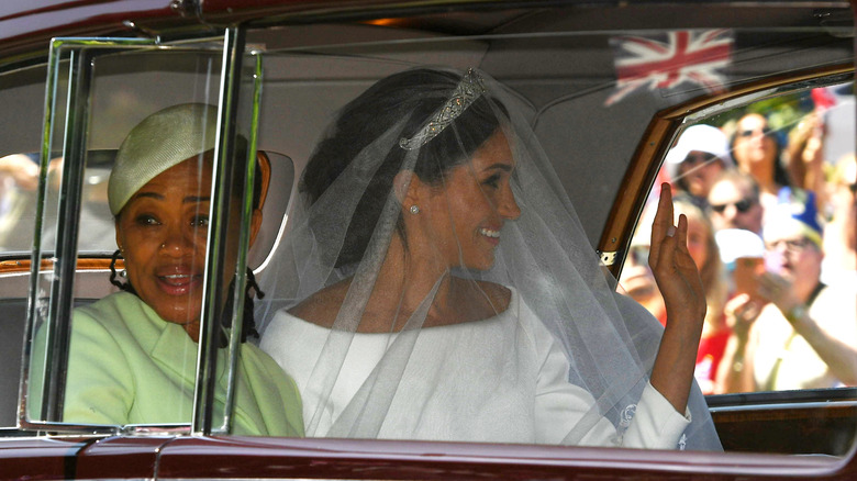 Doria Ragland and Meghan Markle on Meghan's wedding day