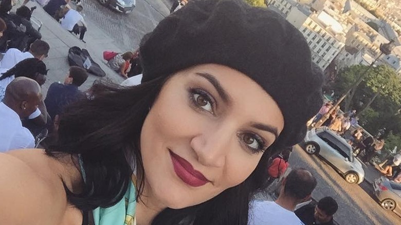 Sophie Brussaux wearing a beret