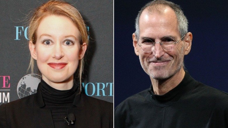 Elizabeth Holmes of Theranos and Steve Jobs of Apple